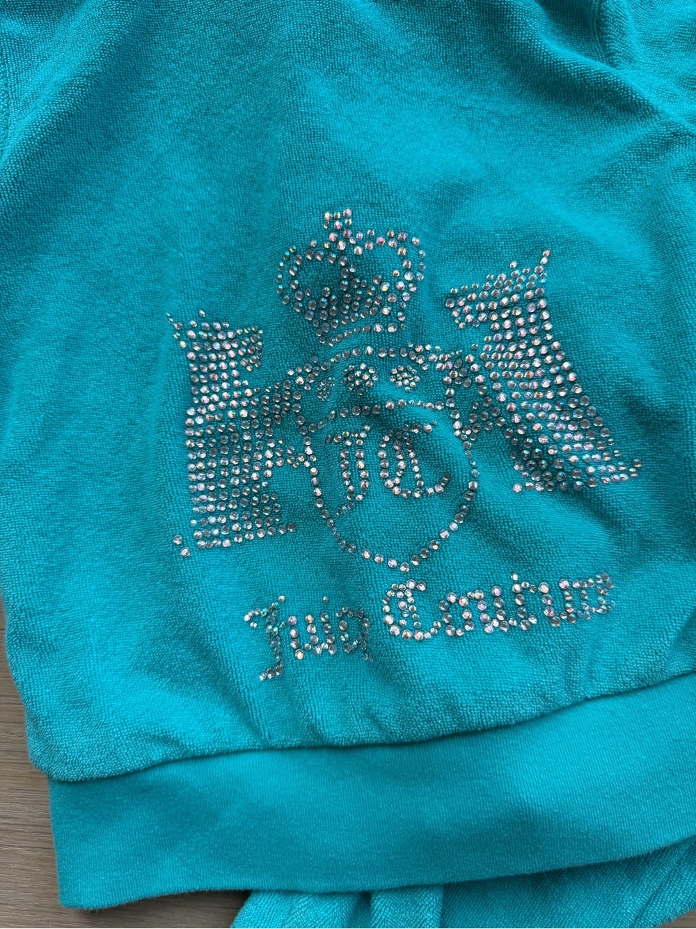 Juicy Couture Toddler Velour Tracksuit Set Teal Rhinestone 18M - Picture 6 of 6